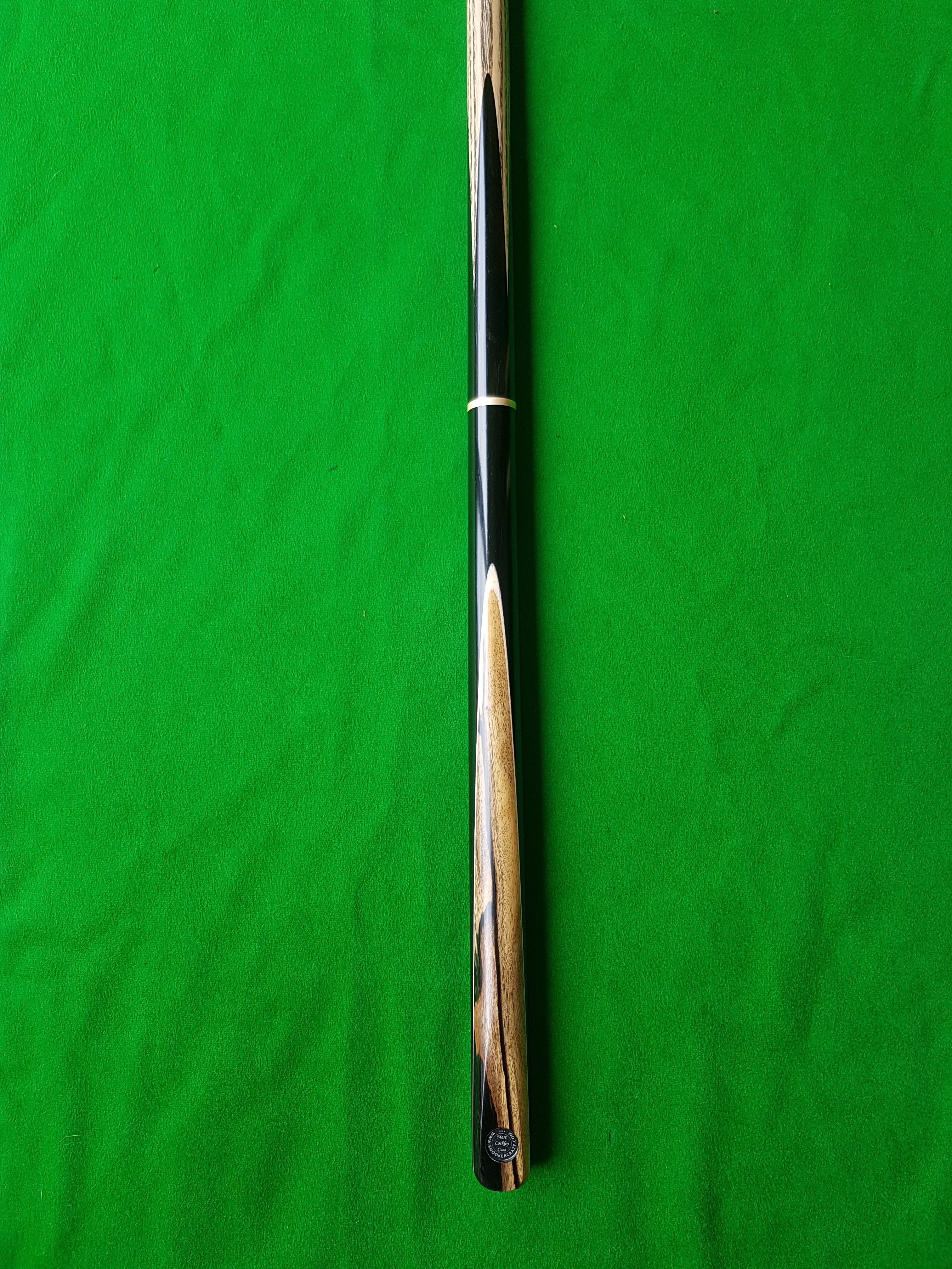 Three Quarter Black and White Ebony Pool Cue