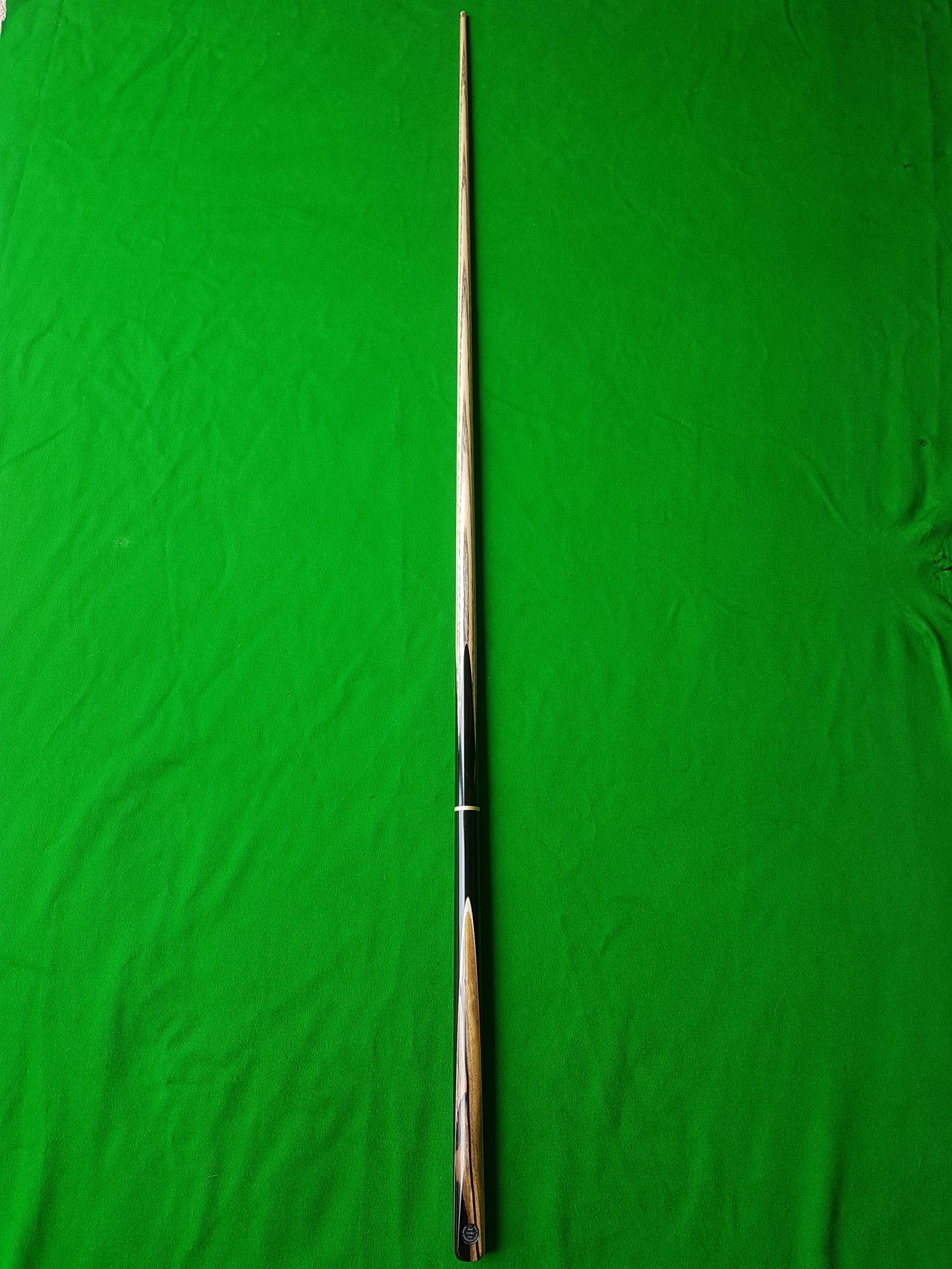 Three Quarter Black and White Ebony Pool Cue