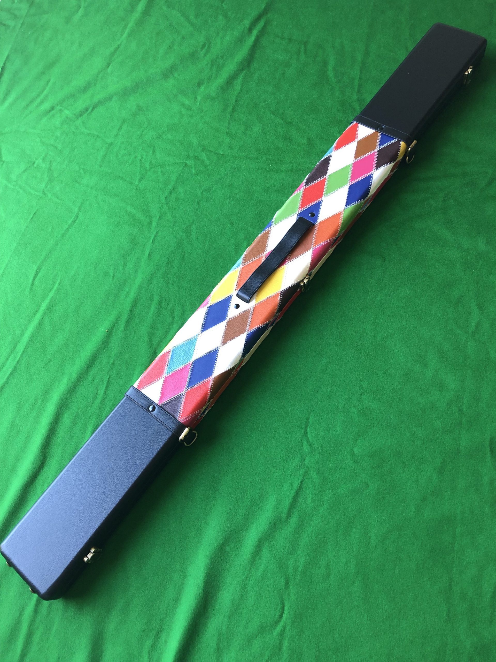 NEW QUALITY DELUXE HARLEQUIN PATCH 3/4 SNOOKER CUE CASE 