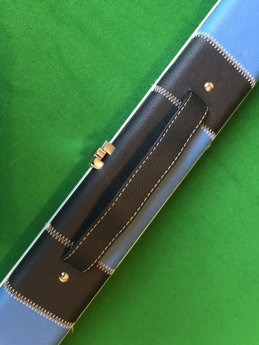 1 Piece Black and Blue Patchwork Halo Style Cue Case 1