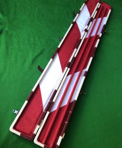 Three Quarter Burgundy - Cream Cue Case - Extra Wide 6607-1 1