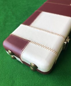 Three Quarter Burgundy - Cream Cue Case - Extra Wide 6607-32