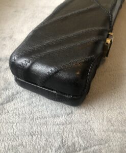 Three Quarter Black Real Leather Cue Case 3